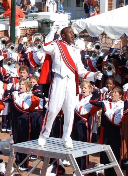 Drum Major Bryan Myers conducting the CMB (Photo provided by Bryan Myers)