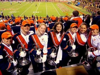 Kelly and her section mates at a home football game. (Photo courtesy of Kelly Graham)